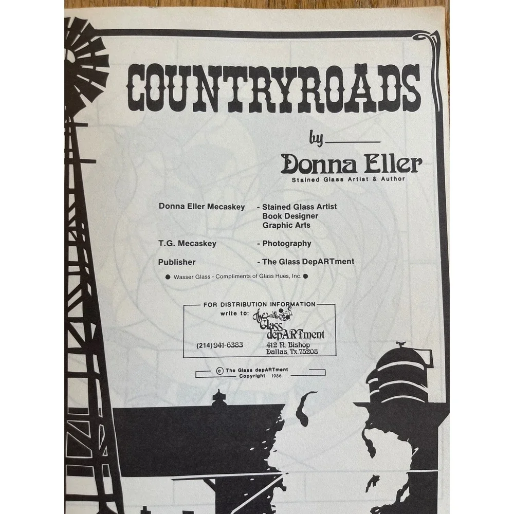 VTG Cottagecore 1986 Countryroads Stained Glass Pattern Book Donna Eller Geese
